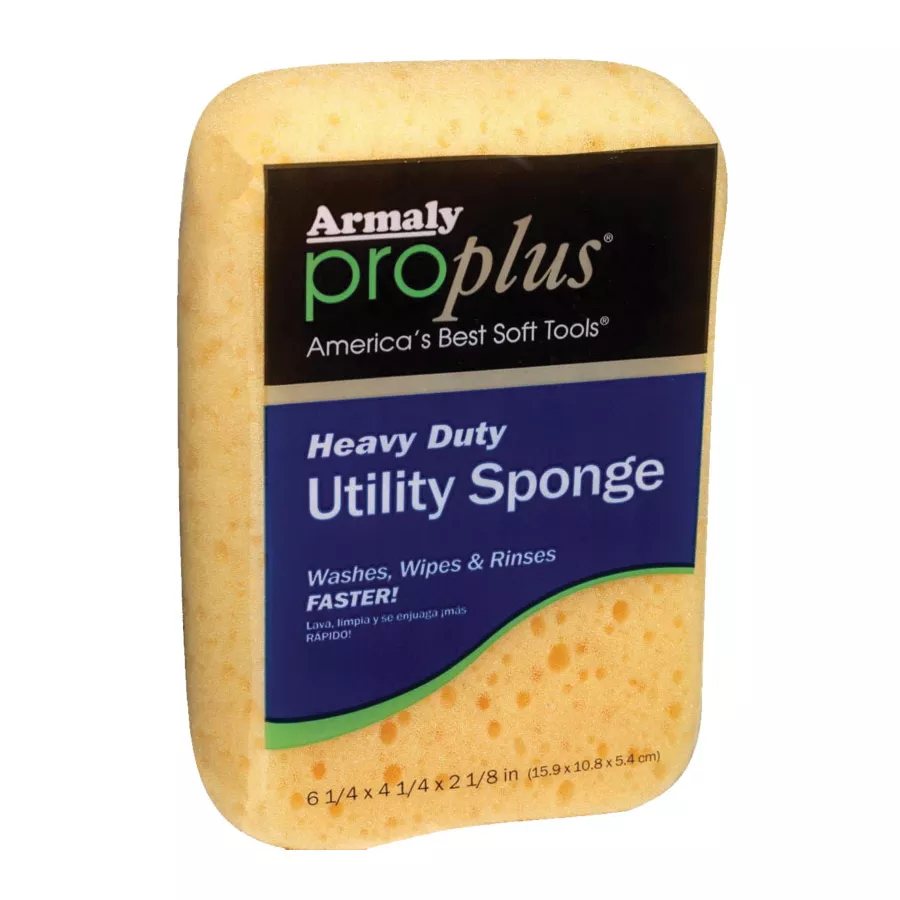 00009 Utility Sponge, 6-1/4 in L, 4-3/4 in W, 2-1/2 in Thick, Polyester, Yellow