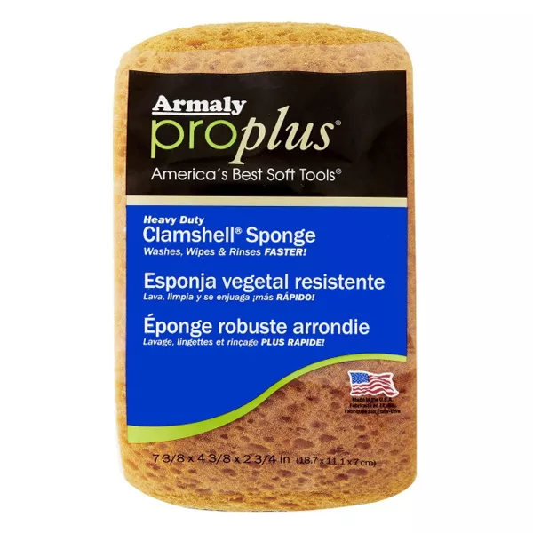 00010 Medium Sponge, 7-3/8 in L, 4 in W, 2-1/2 in Thick, Polyester, Yellow