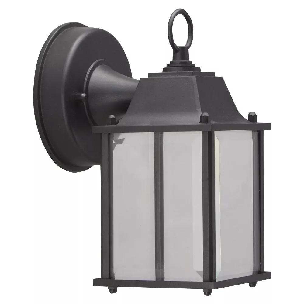 0038-WD-BK Outdoor Wall Lantern, 6.65 W, 120 V, LED, 320 Lumens, 3000 K, Aluminum, Black