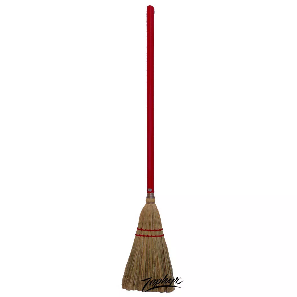 36003 Junior Lobby Broom, #6 Sweep Face, Broomcorn Bristle, 32 in L, Plastic Handle