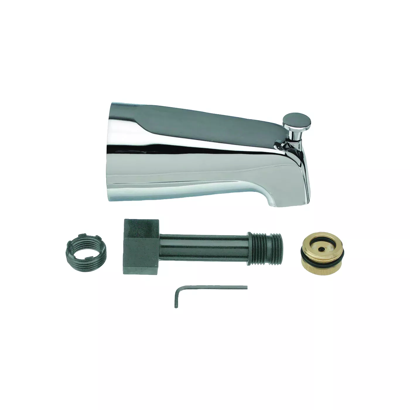 88703 Tub Spout with Diverter, 7-7/8 in L, Metal, Chrome-Plated
