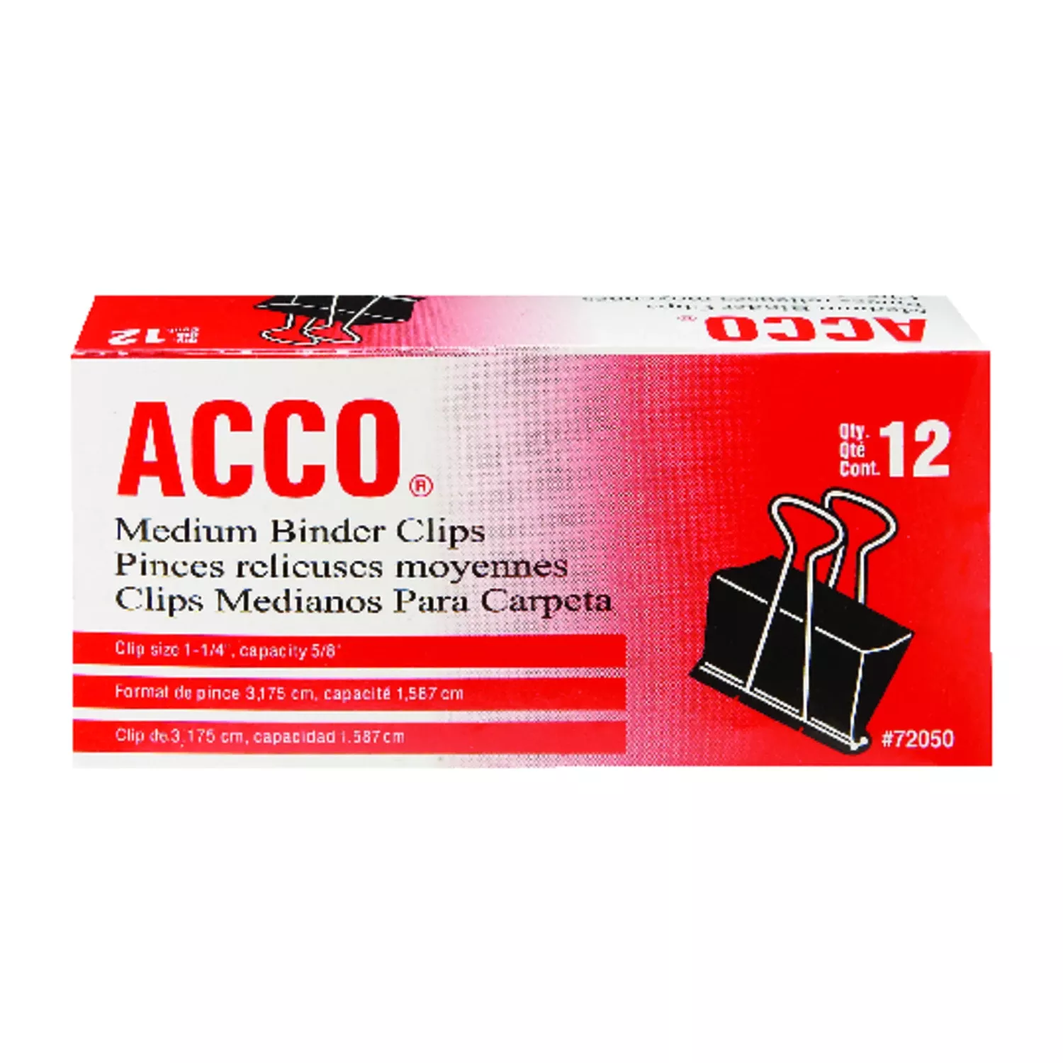 BINDER CLIPS 12PK MED