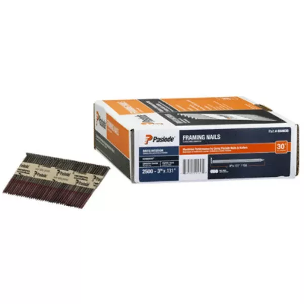 Paslode 650830 Smooth Brite 30-Degree Framing Nail, 3" x 0.131", 2500-Count
