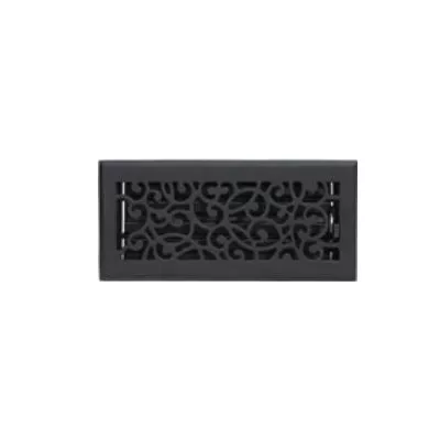 Wonderland Series RG3375 Decorative Floor Register, 4 in L, 12 in W, Steel, Matte Black