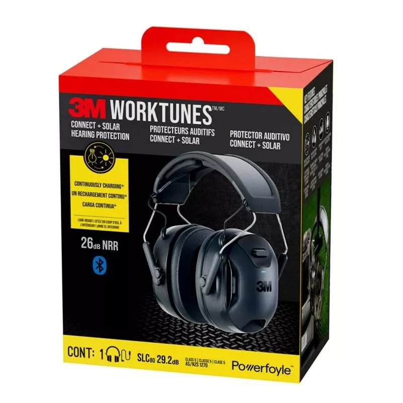 WorkTunes Bluetooth-Enabled 26 dB Plastic Hearing Protector – Black