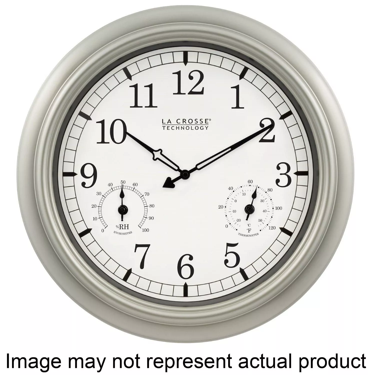 WT-3181PL-Q Clock, Round, Silver Frame, Plastic Clock Face, Analog
