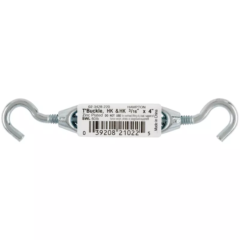 Zinc-Plated Aluminum/Steel 0.154 In. D Turnbuckle 60 Lb 4.0 In. L