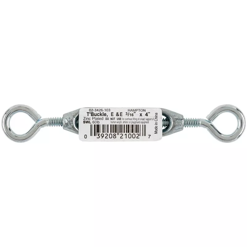 Zinc-Plated Aluminum/Steel 0.154 In. D Turnbuckle 70 Lb 4 In. L