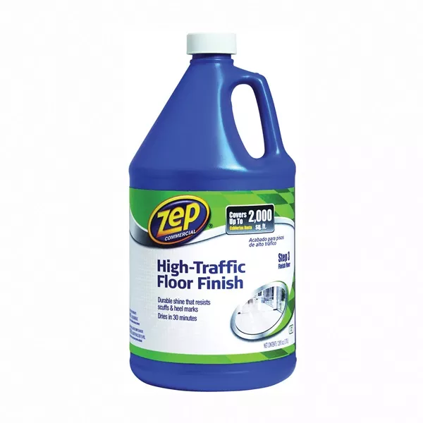 ZUHTFF128 High-Traffic Floor Polish, 1 gal Bottle, Liquid, Mild Ammonia, Milk/Translucent White