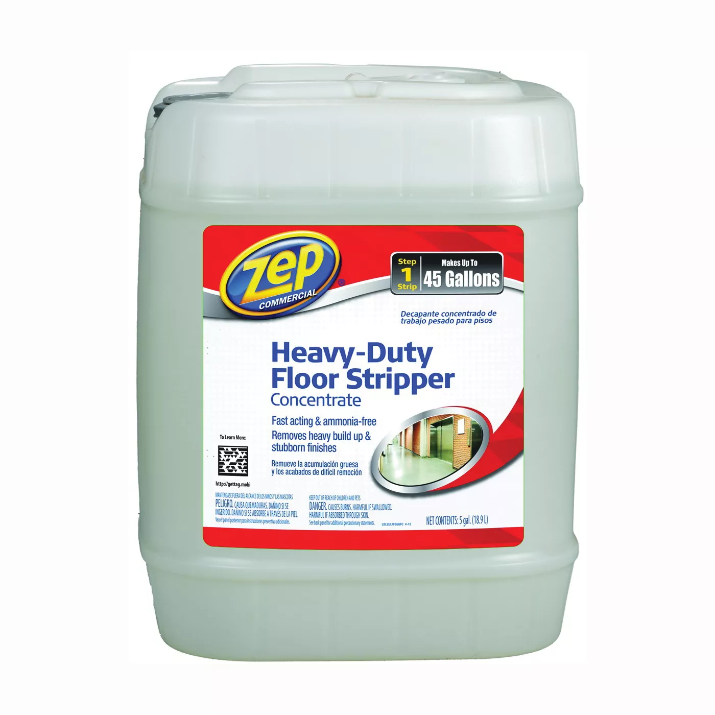 ZULFFS5G Floor Stripper, 5 gal Jug, Liquid, Unscented, Clear