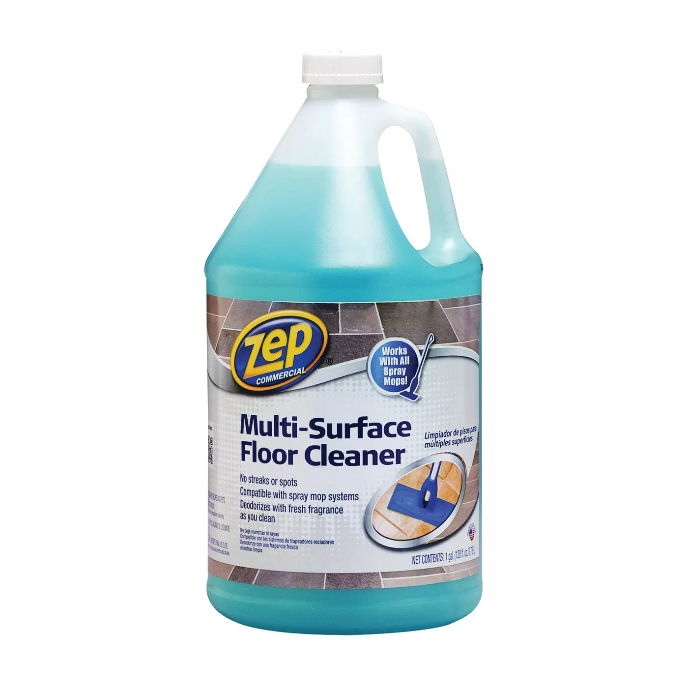 ZUMSF128 Floor Cleaner, 1 gal Bottle, Liquid, Pleasant, Clear